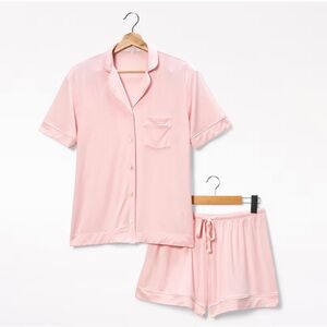 Blush Satin Women's Pajama Set
